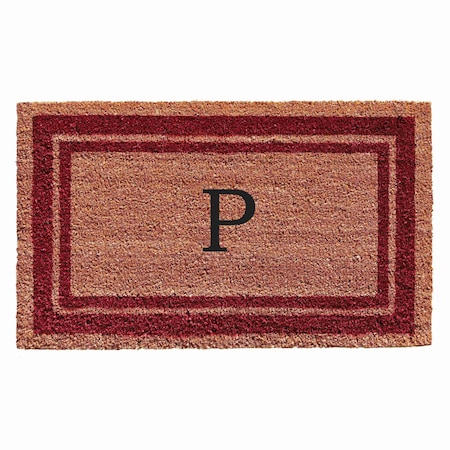 Calloway Mills Monogram Door Mat, Natural, Burgundy, 18 in W x 30 in L 152991830P